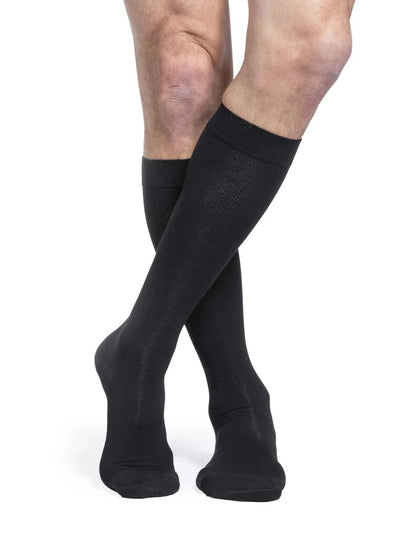 Sigvaris 230 Essential Cotton Compression Socks 20 - 30 mmHG Calf High Grip Top for Men Closed Toe | Sigvaris - Factory Direct Medical