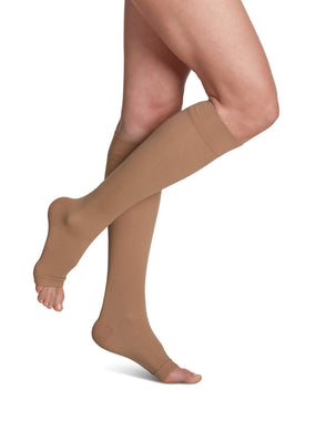Sigvaris 230 Essential Cotton Compression Socks 20 - 30 mmHG Calf High Unisex Open Toe | Sigvaris - Factory Direct Medical