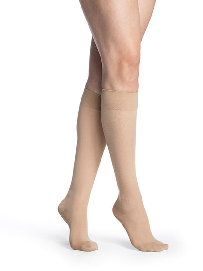 Sigvaris 750 Medium Sheer Compression Socks 20 - 30 mmHg Calf High for Women Closed Toe | Sigvaris - Factory Direct Medical