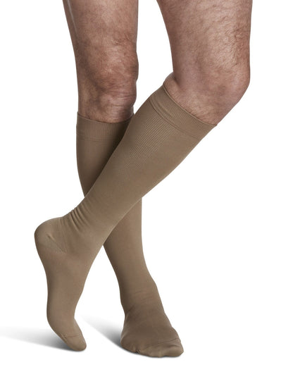 Sigvaris 820 Microfiber Compression Socks 30 - 40 mmHg Calf High With Grip Top for Men Closed Toe | Sigvaris - Factory Direct Medical