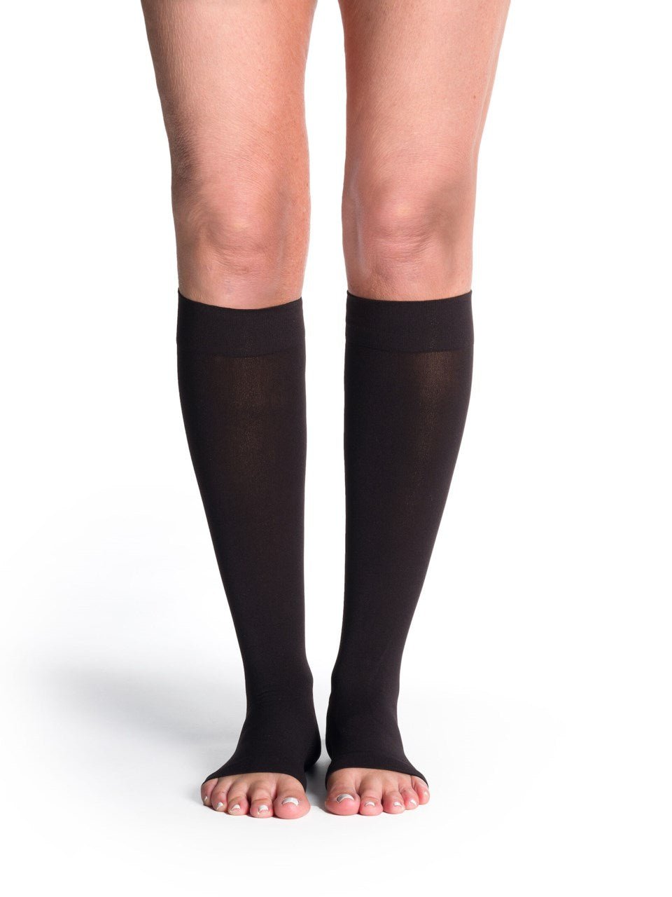 Sigvaris 840 Soft Opaque Compression Socks 15 - 20 mmHg Calf High for Female Open Toe | Sigvaris - Factory Direct Medical