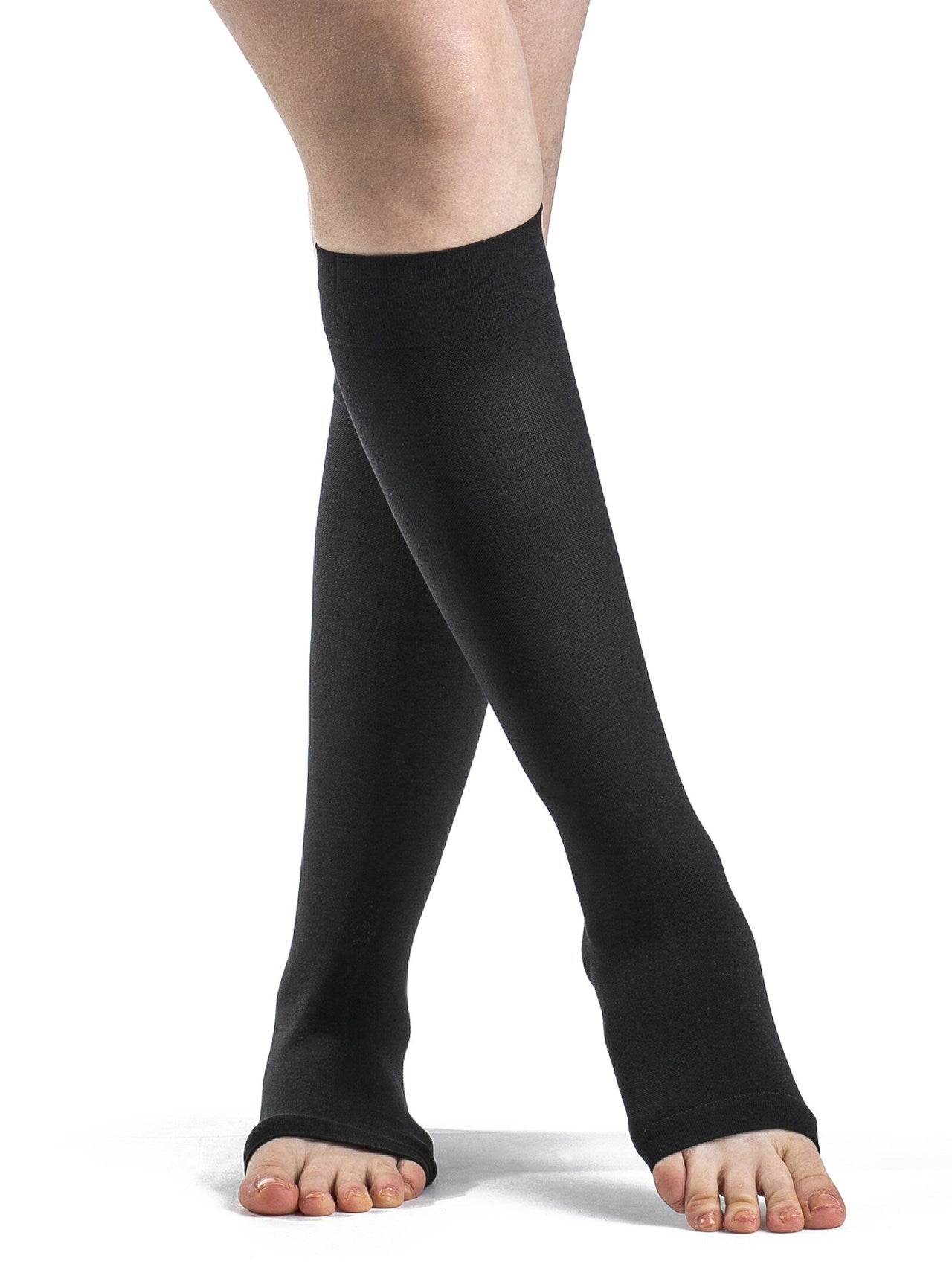 Sigvaris 860 Opaque Compression Socks 30 - 40 mmHg Calf High Unisex Open Toe | Sigvaris - Factory Direct Medical