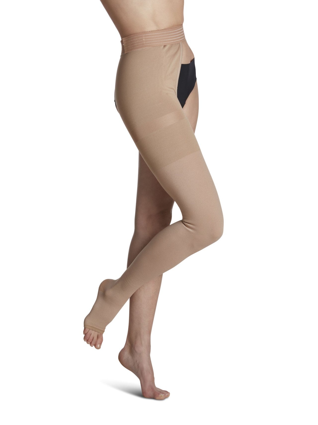 Sigvaris 503 Spec Natural Rubber Compression Socks 30-40 mmHg Thigh High w/Waist Attachment for Unisex Open Toe