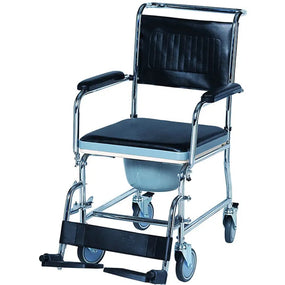 Steel/Chrome Wheeled Commode - CH1075 | Ezee Life - Factory Direct Medical