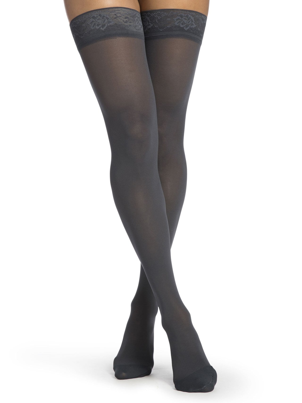Sigvaris 750 Medium Sheer Compression Socks 20-30 mmHg Thigh High for Women Closed Toe