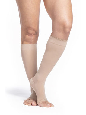 Sigvaris 780 Sheer Compression Socks 30-40 mmHg Calf High for Women Open Toe