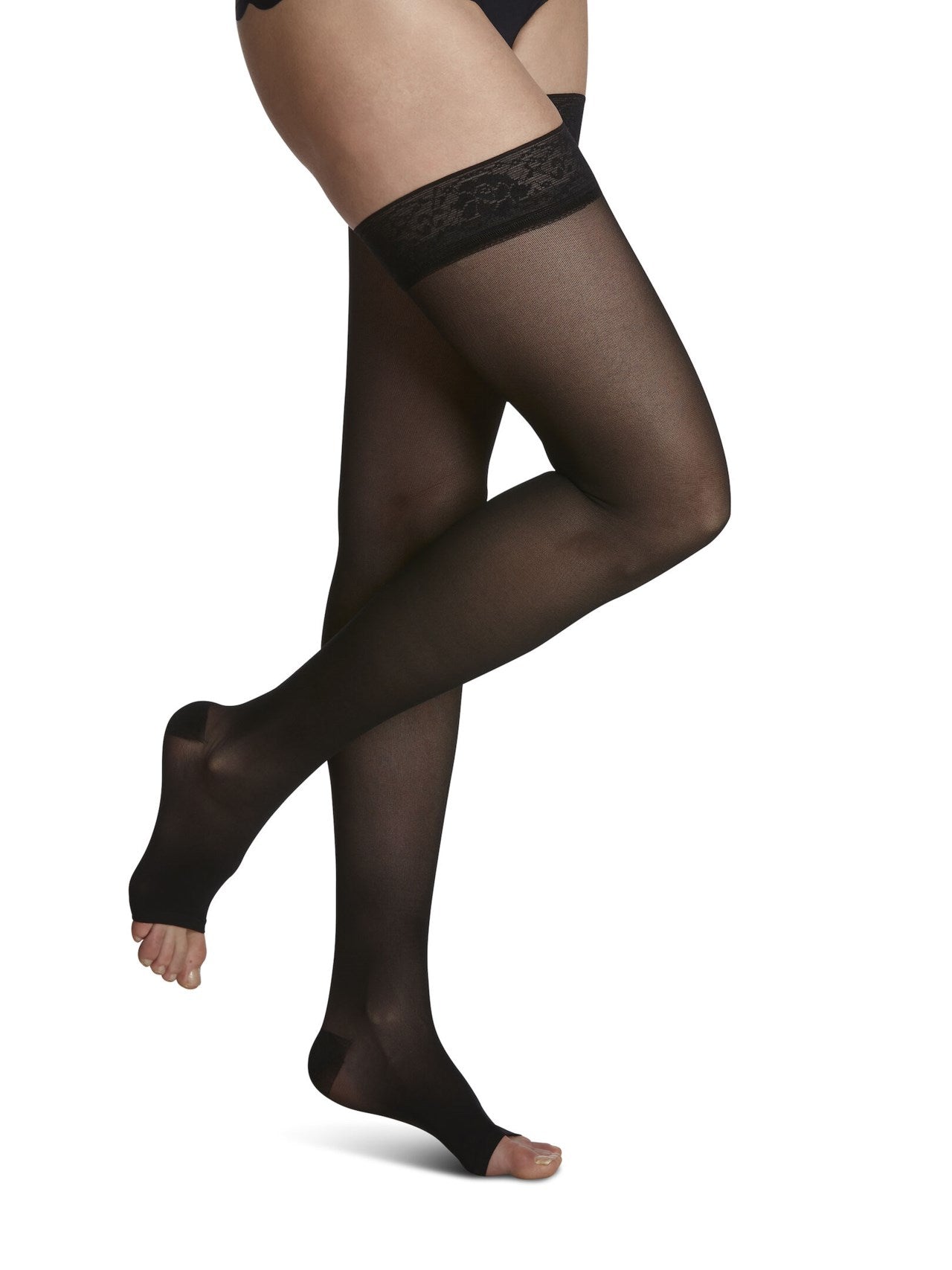 Sigvaris 780 Sheer Compression Socks 15-20 mmHg Thigh High for Women Open Toe