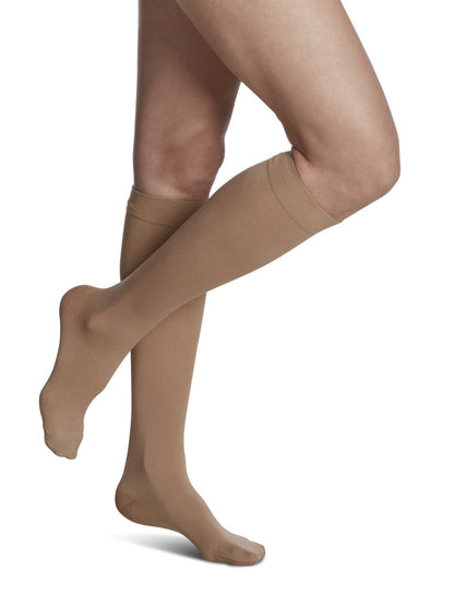 Sigvaris 840 Soft Opaque Compression Socks 15-20 mmHg Calf High for Female Closed Toe