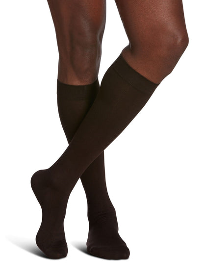 Sigvaris 220 Sea Island Cotton Compression Socks 20-30 mmHg Calf High for Men Closed Toe