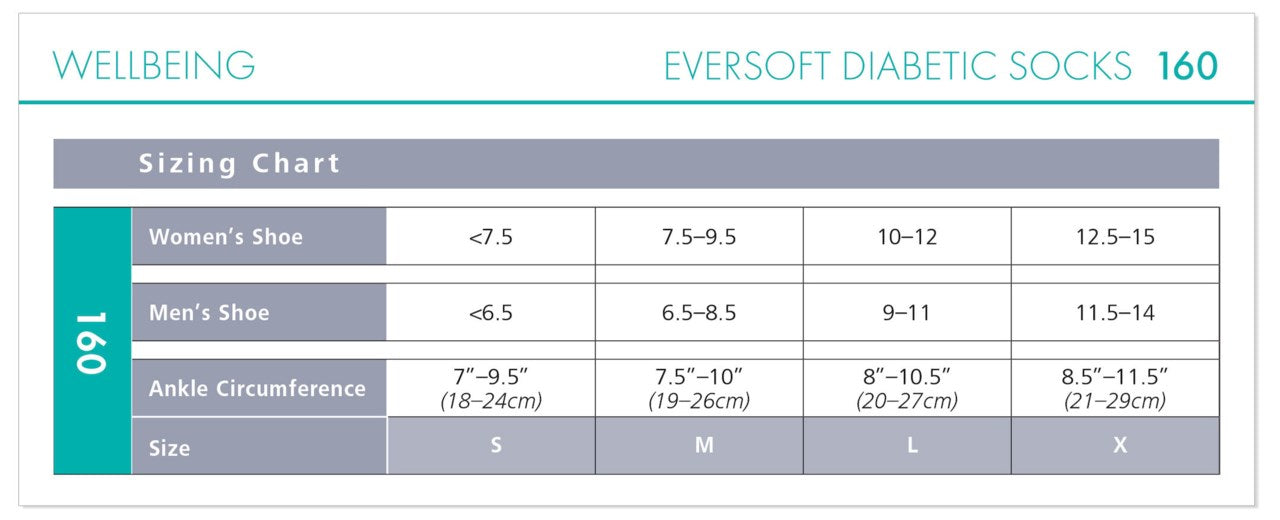 Sigvaris 160 Eversoft Diabetic Compression Socks 15-20 mmHg Calf High For Unisex Closed Toe