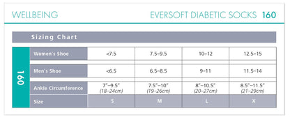 Sigvaris 160 Eversoft Diabetic Compression Socks 15-20 mmHg Calf High For Unisex Closed Toe