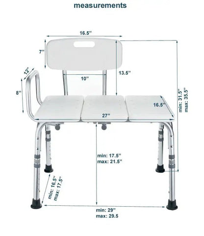 Transfer Bath Bench with Back | Mobb - Factory Direct Medical