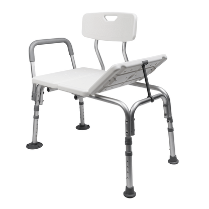 Transfer Bath Bench with Curtain Control — MOBB Home Health Care, in use