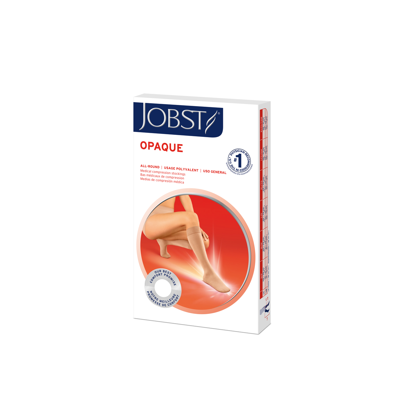 JOBST Opaque Compression Stockings 20-30 mmHg Knee High SoftFit Band Closed Toe