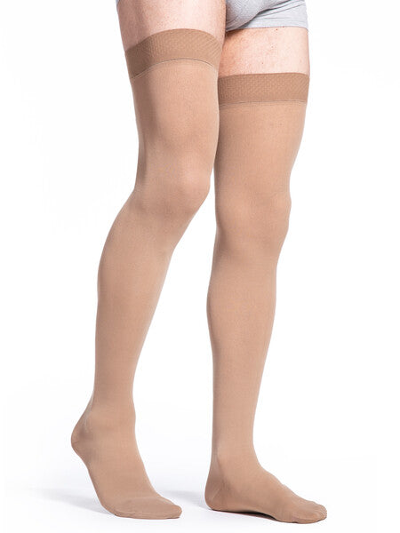 Sigvaris 230 Essential Cotton Compression Socks 30-40 mmHg Thigh High for Unisex Open Toe