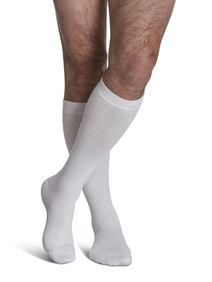 Sigvaris 180 Casual Cotton Compression Socks 15-20 mmHg Calf High For Men Closed Toe