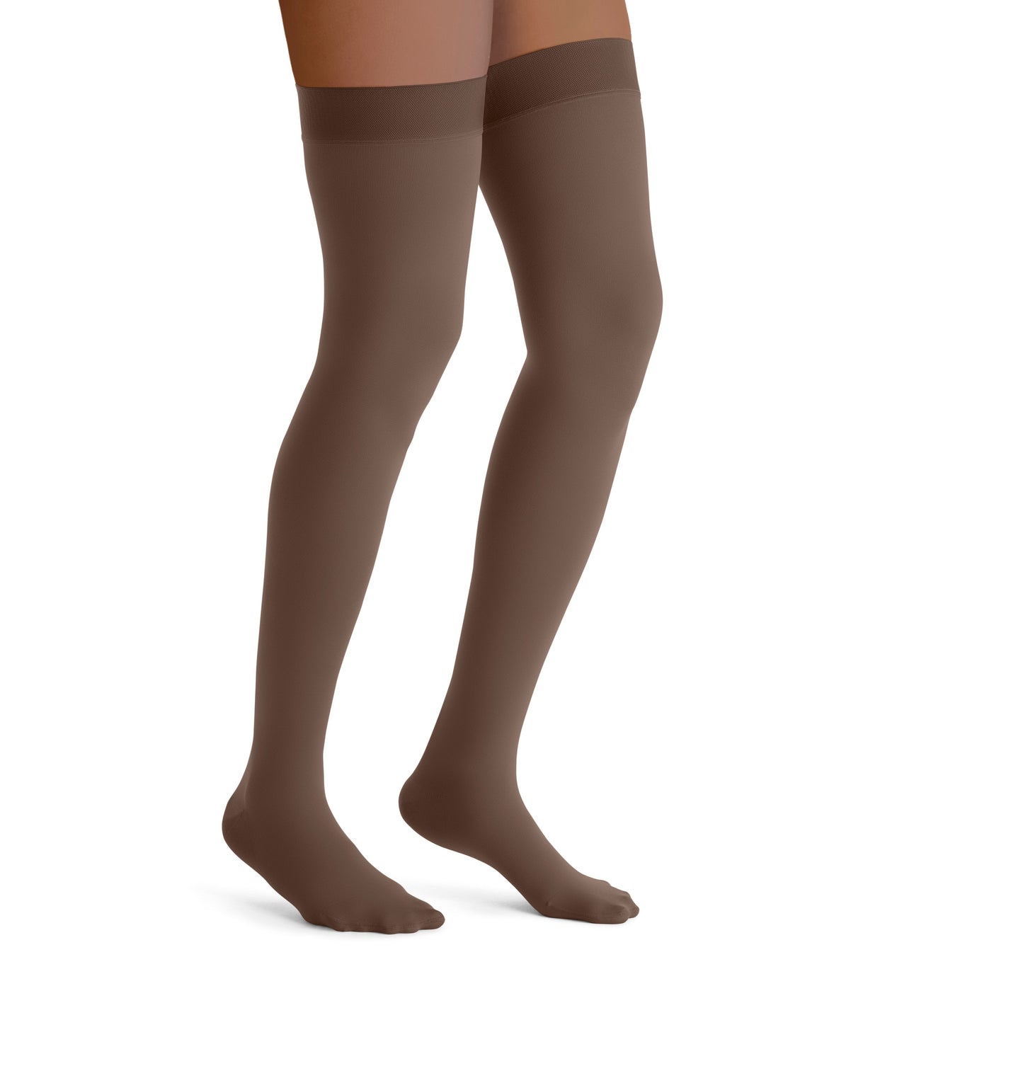 JOBST Opaque Compression Stockings 15-20 mmHg Thigh High Silicone Dot Band Closed Toe