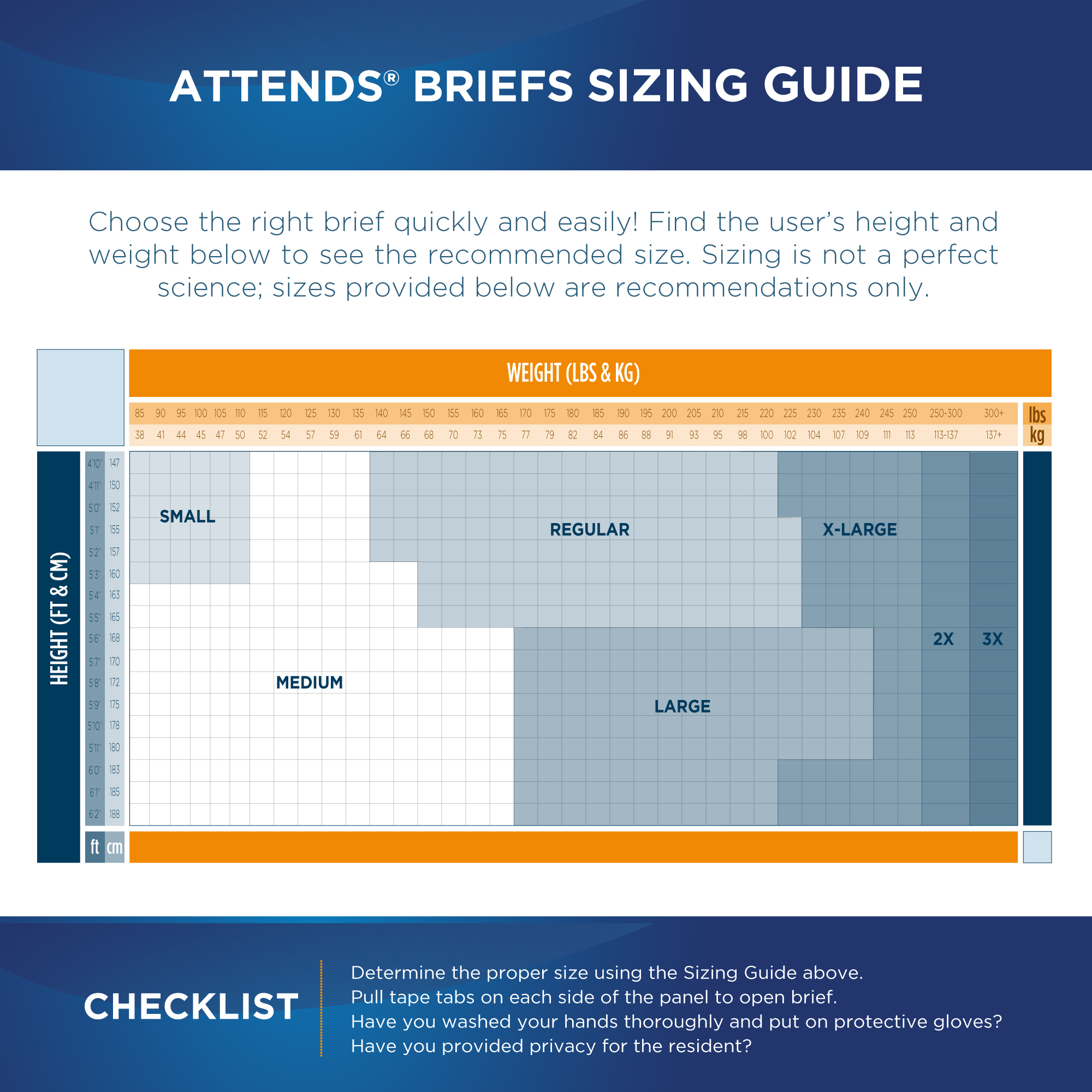 Attends Briefs Sizing Chart