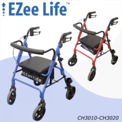 Standard Economy Rollators with Aluminum Frame, 8" Casters, and 120 kg Weight Capacity