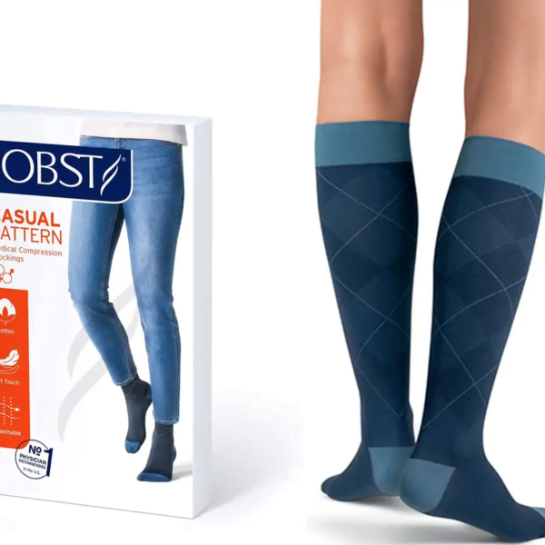 JOBST Casual Pattern – Long Unisex Knee High Stockings, Closed Toe