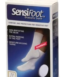 JOBST SensiFoot Diabetic Socks , Mini-Crew Length Diabetic Stockings, Closed Toe, white ,8-15 mmHg