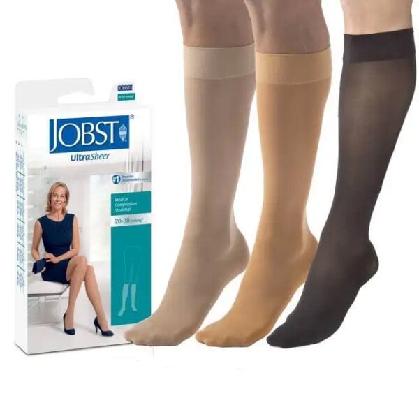 JOBST UltraSheer - Knee High Stockings, Closed Toe , Petite , 30-40 mmHg