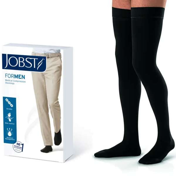 JOBST forMen - Thigh High Dot Band Stockings, Closed Toe