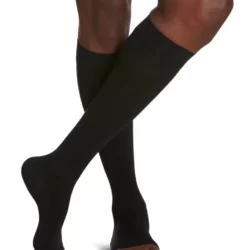 Men's Essential Opaque 860 Calf High Open-Toe Compression Socks 20-30mmHG