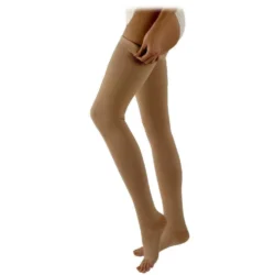 Sigvaris Natural Rubber Thigh High 40-50 mmHg, Open Toe w/ Silicone Beaded Grip-Top