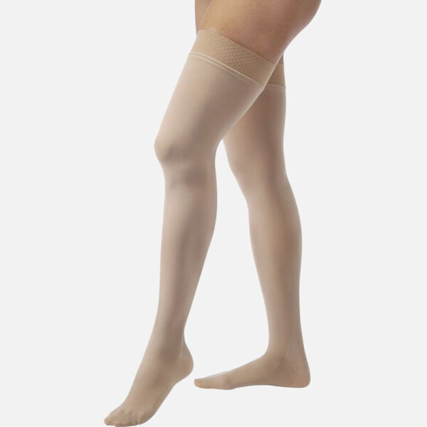 JOBST Relief - Unisex Compression Stockings Thigh High No Band Stockings, Closed Toe, Beige