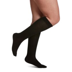 Sigvaris 146C Traveno Travel Calf High Socks Women's 15-20 mmHg Black