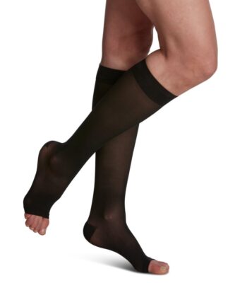 open toe compression stockings